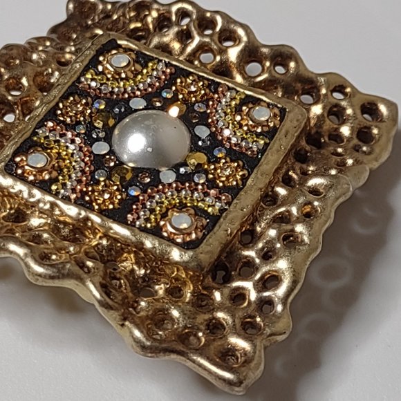 Vintage Lightweight Square Brooch - Picture 7 of 12
